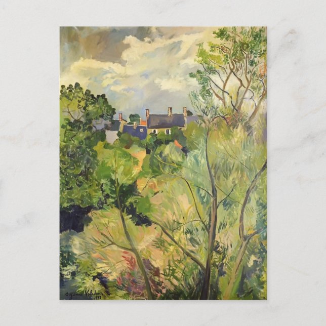 Suzanne Valadon - Ansicht von "Mein Fenster in Gen Postkarte (Vorderseite)