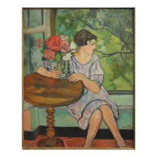 Suzanne Valadon Young Girl vor einem Fenster Fotodruck