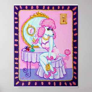 Suzette the Pink Poodle Print Poster