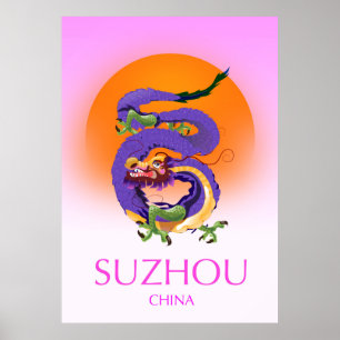 Suzhou China-Drache-Reiseplakat Poster