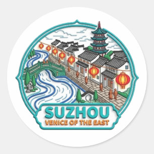 SUZHOU VENEDIG DES OSTENS RUNDER AUFKLEBER