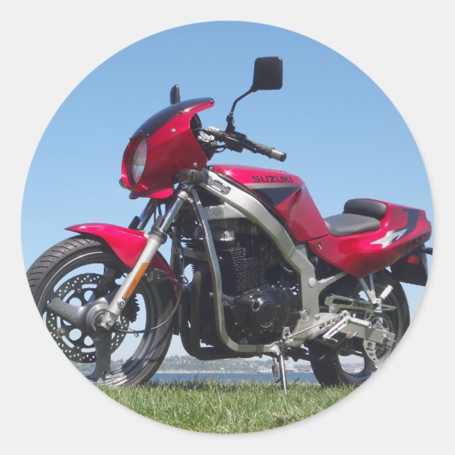 Suzuki 1992 GS500E Runder Aufkleber (Vorderseite)
