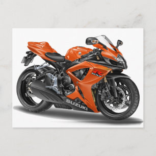 Suzuki GSX-R600 Orange Bike Postkarte