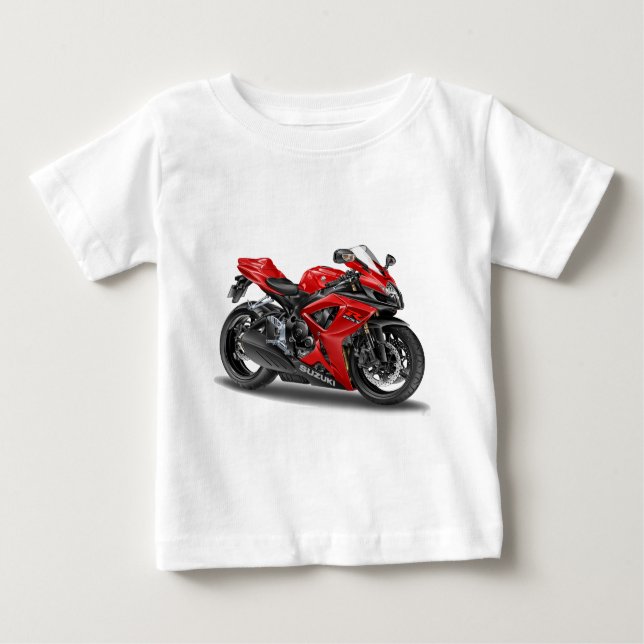 suzuki GSX-R600 Rot-Fahrrad Baby T-shirt (Vorderseite)