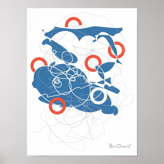 Suzukigo - Retro-Modernes Abstraktes Poster (Vorne)