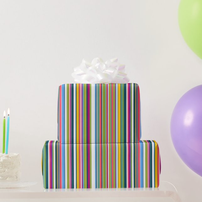 Suzy stripes multi rainbow gift wrapping paper geschenkpapier (Partygeschenke)
