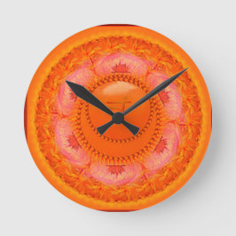 Svādhishthāna Chakra Uhr-Orange Runde Wanduhr
