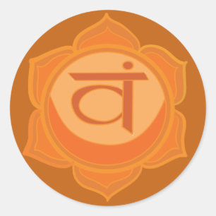 Svadhisthana Chakra Klassischer Rundsticker, glänz Runder Aufkleber