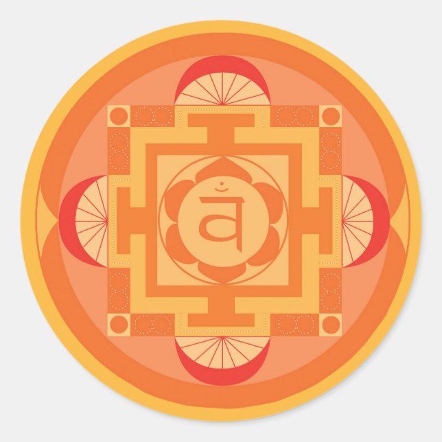 Svādhisthāna Chakra Mandala Runder Aufkleber (Vorderseite)