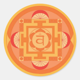 Svādhisthāna Chakra Mandala Runder Aufkleber