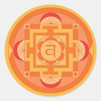 Svādhisthāna Chakra Mandala Runder Aufkleber