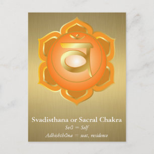 Svadisthana oder Sacral Chakra Postcard Postkarte