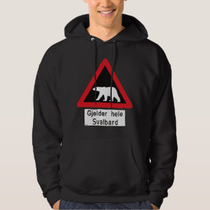 Svalbard Eisbär-Schild Gilt für ganz Norwegen Hoodie