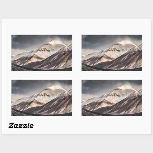 Svalbard Mountain Rechteckiger Aufkleber (Blatt)