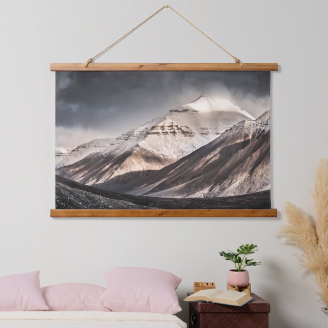Svalbard Mountain Wandteppich Mit Holzrahmen (Schlafzimmer)