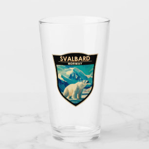Svalbard Norwegen Eisbär Reise Kunst Vintage Glas