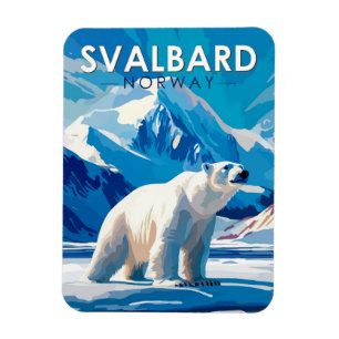 Svalbard Norwegen Eisbär Reise Kunst Vintage Magnet