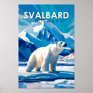Svalbard Norwegen Eisbär Reise Kunst Vintage Poster