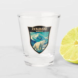 Svalbard Norwegen Eisbär Reise Kunst Vintage Schnapsglas
