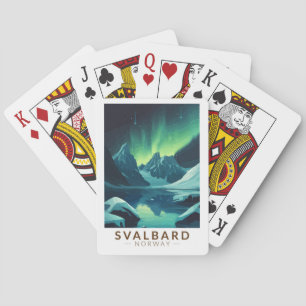 Svalbard Norwegen Nordlichter Reise Kunst Vintage Spielkarten