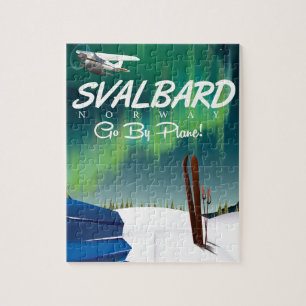 Svalbard Norwegen Nordlichtplakat Puzzle