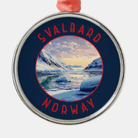 Svalbard Norwegen Retro Distressed Circle