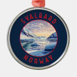 Svalbard Norwegen Retro Distressed Circle Ornament Aus Metall