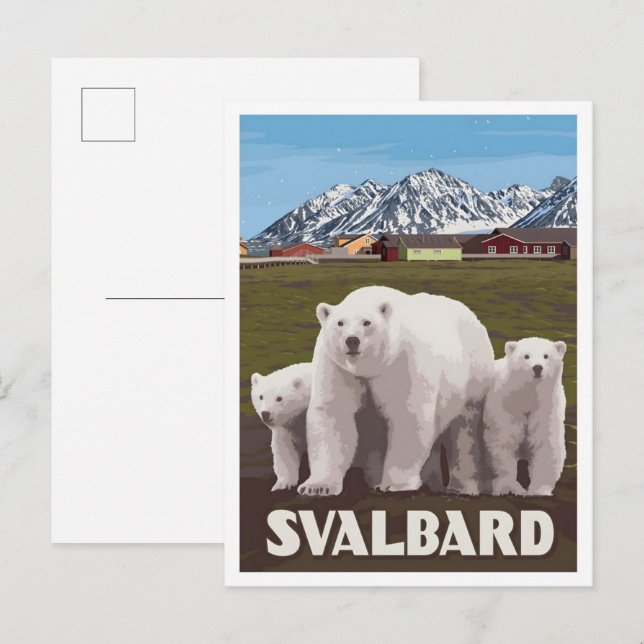 Svalbard Norwegen Vintage Reise  Postkarte (Vorne/Hinten)