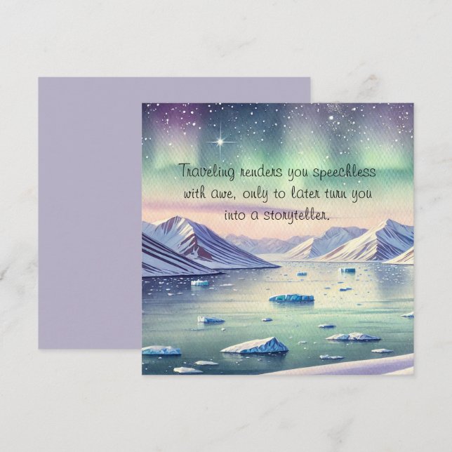 Svalbard, Norwegen & Zitat Dankeskarte (Vorne/Hinten)