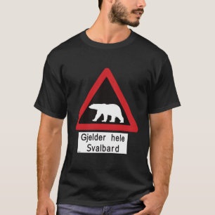 Svalbard Polar Bear Sign Gjelder Norwegen T-Shirt