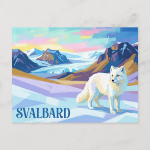 Svalbard Polarfuchs Norwegen Postkarte