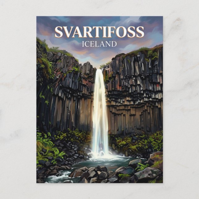 Svartifoss Island Postkarte (Vorderseite)