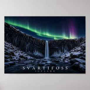 Svartifoss Schwarze Fälle Island A4 Poster