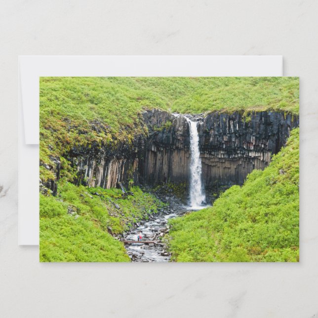 Svartifoss Wasserfall im Skaftafell - Island Einladung (Vorderseite)