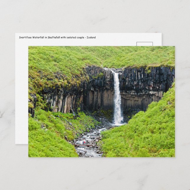 Svartifoss Wasserfall im Skaftafell - Island Postkarte (Vorne/Hinten)