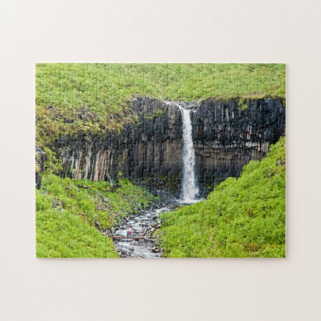 Svartifoss Wasserfall im Skaftafell - Island Puzzle (Horizontal)