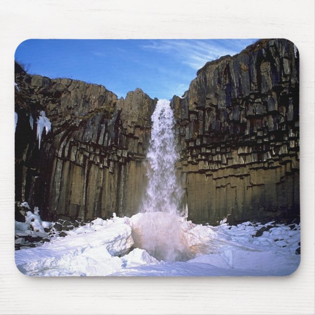 Svartifoss Wasserfall-Winter Mousepad (Vorne)