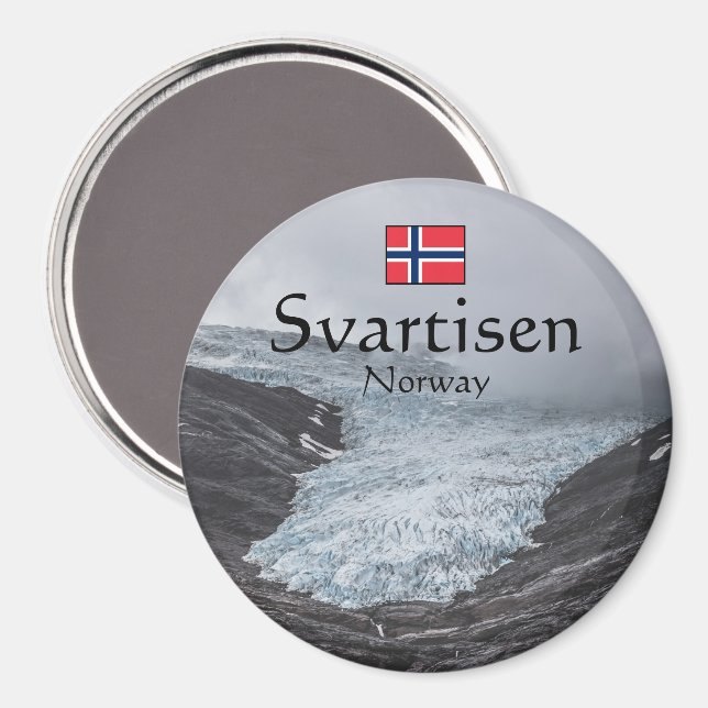 Svartisen Glacier Norwegen Magnet (Vorderseite/Rückseite)