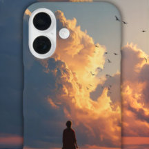 Sunset Solitude: Woman in Red Dress