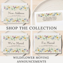 Rustic Wildflower Moving Announcement Collection