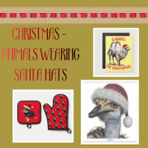 ANIMALS WEARING SANTA HATS