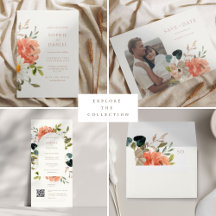 Boho Floral Watercolor Wedding Suite