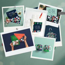 Colourful bright Noel Christmas geometric script