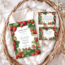 Vintage Strawberry Cottagecore Baby Shower