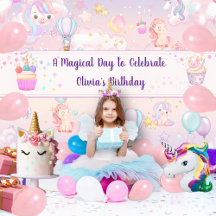 Unicorn Birthday Party for Girls – Custom Name 
