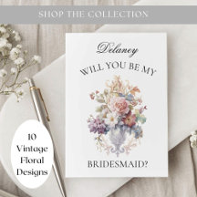 Vintage Floral Will You Be Cards