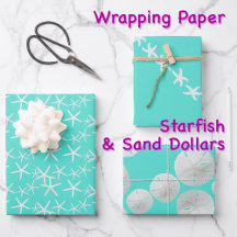 Wrapping Paper, Starfish and Sand dollars