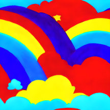 Colorful Rainbow Clouds Kids Pattern