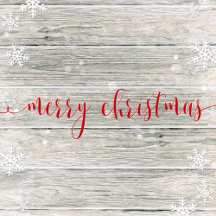 Rustic Wood Merry Christmas Snowflakes