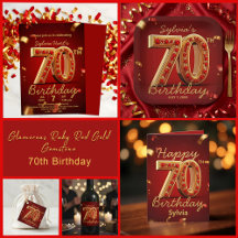 Glamorous Ruby Red Gold Gemstone 70th Birthday 